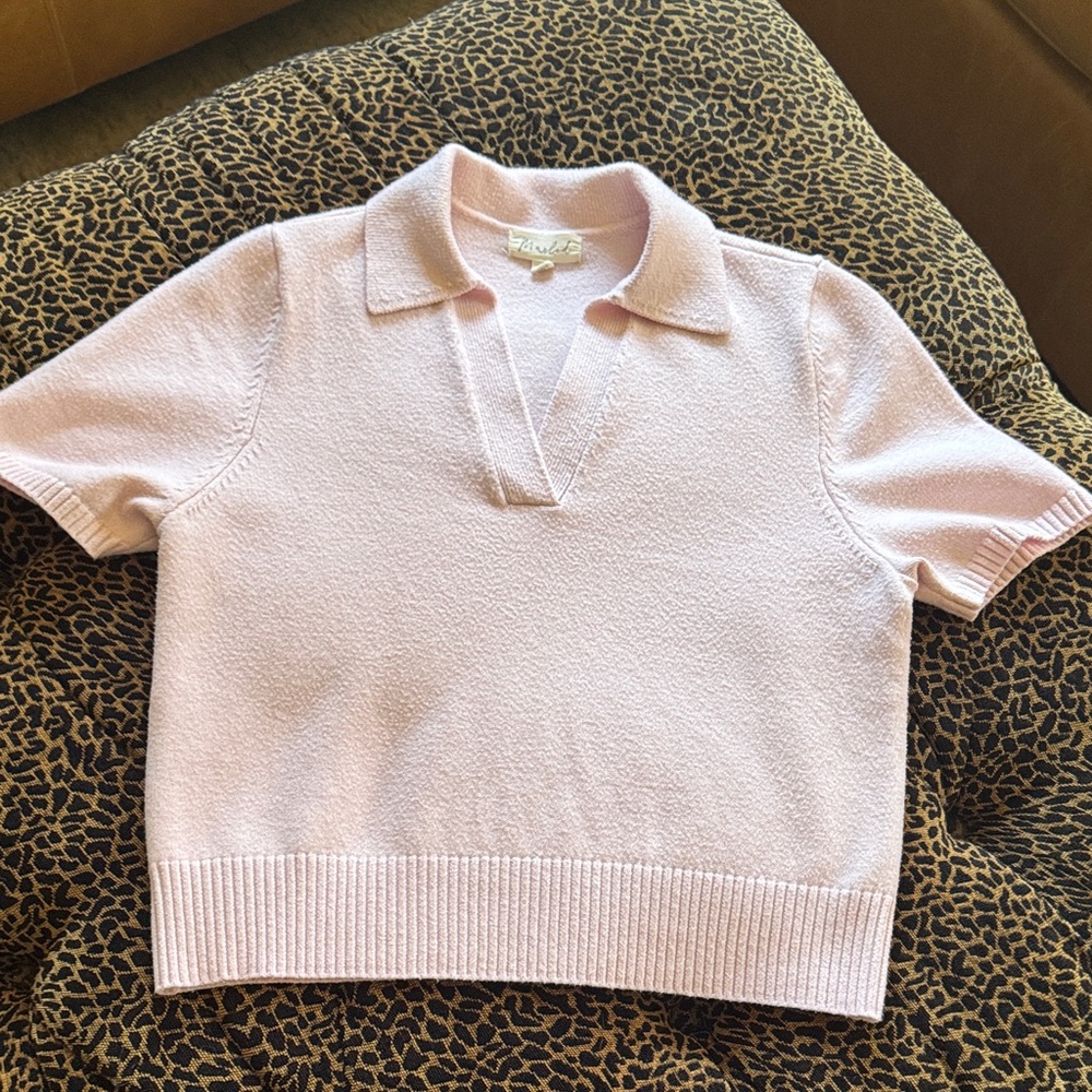 Marled Soft Pink Knit Sweater